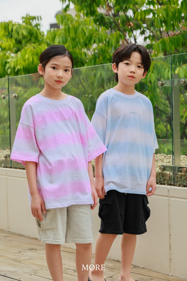 More - Korean Children Fashion - #childrensboutique - Gradient Stripe Short Sleeve Tee - 10