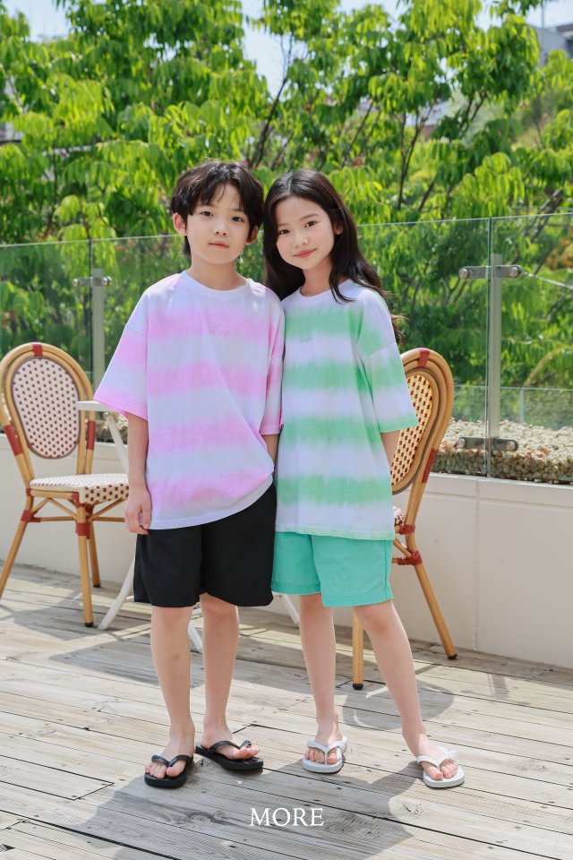 More - Korean Children Fashion - #designkidswear - Gradient Stripe Short Sleeve Tee - 11