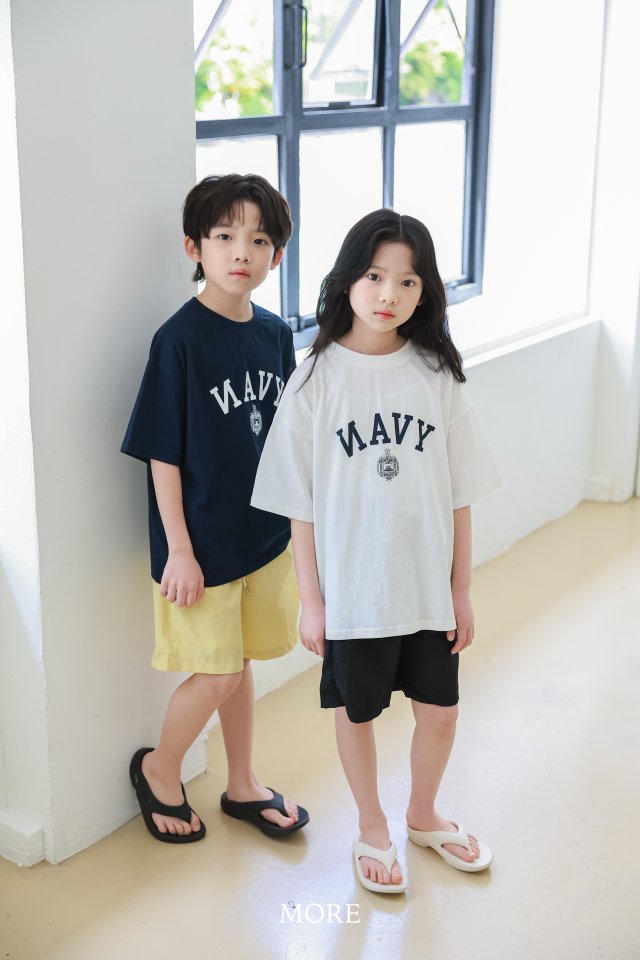 More - Korean Children Fashion - #designkidswear - NAVY Short Sleeve Tee - 9