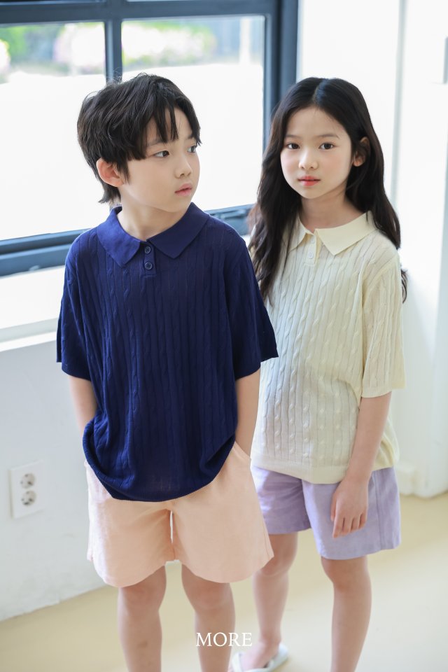 More - Korean Children Fashion - #discoveringself - Cable PK Short Sleeve Knit - 3