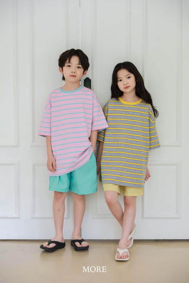 More - Korean Children Fashion - #fashionkids - Combi Stripe Short Sleeve Tee - 2