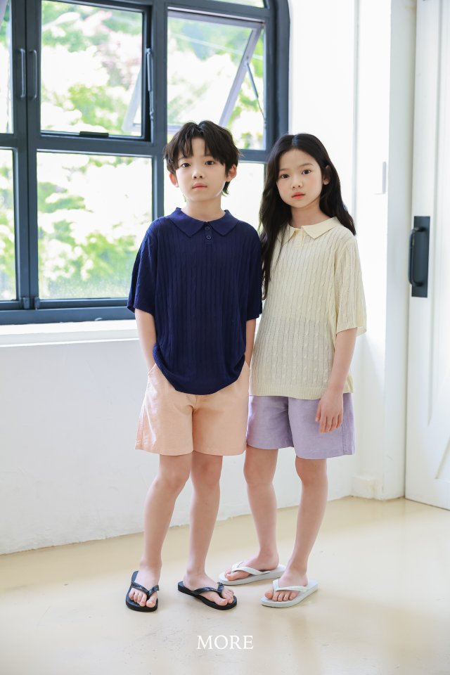 More - Korean Children Fashion - #kidsshorts - Cable PK Short Sleeve Knit - 5