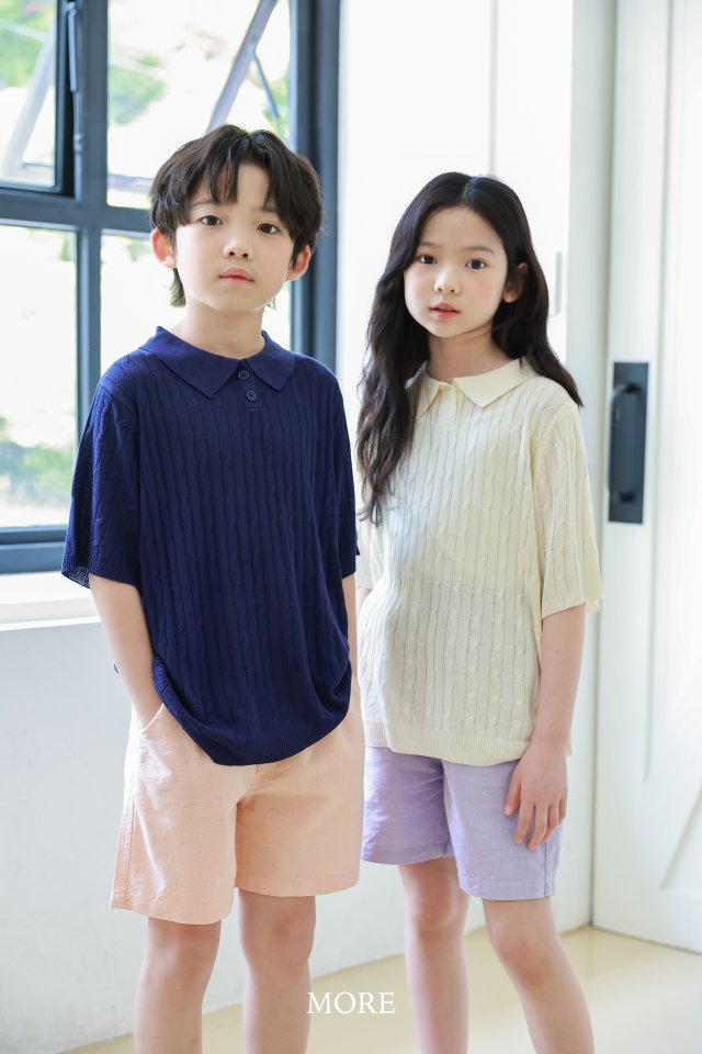 More - Korean Children Fashion - #kidsstore - Cable PK Short Sleeve Knit - 6