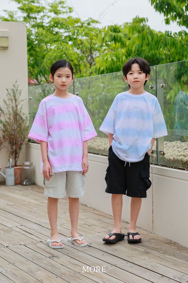 More - Korean Children Fashion - #littlefashionista - Gradient Stripe Short Sleeve Tee - 2