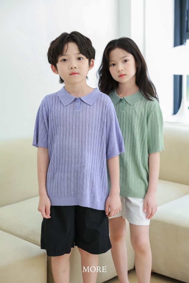 More - Korean Children Fashion - #magicofchildhood - Cable PK Short Sleeve Knit - 10