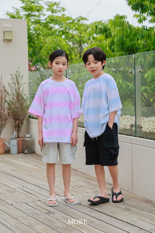 More - Korean Children Fashion - #magicofchildhood - Gradient Stripe Short Sleeve Tee - 4