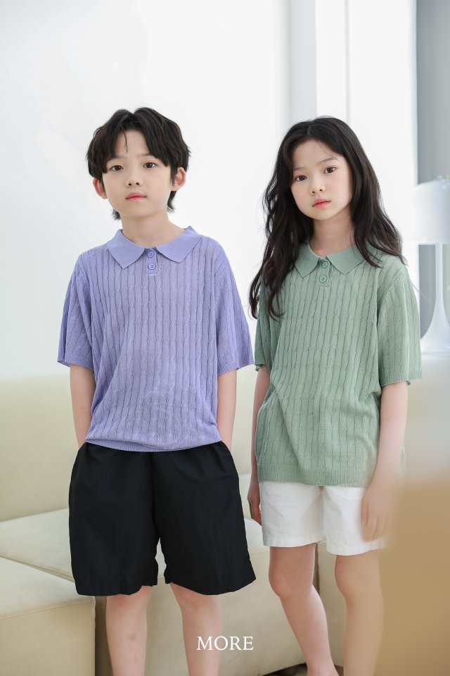 More - Korean Children Fashion - #minifashionista - Cable PK Short Sleeve Knit - 11