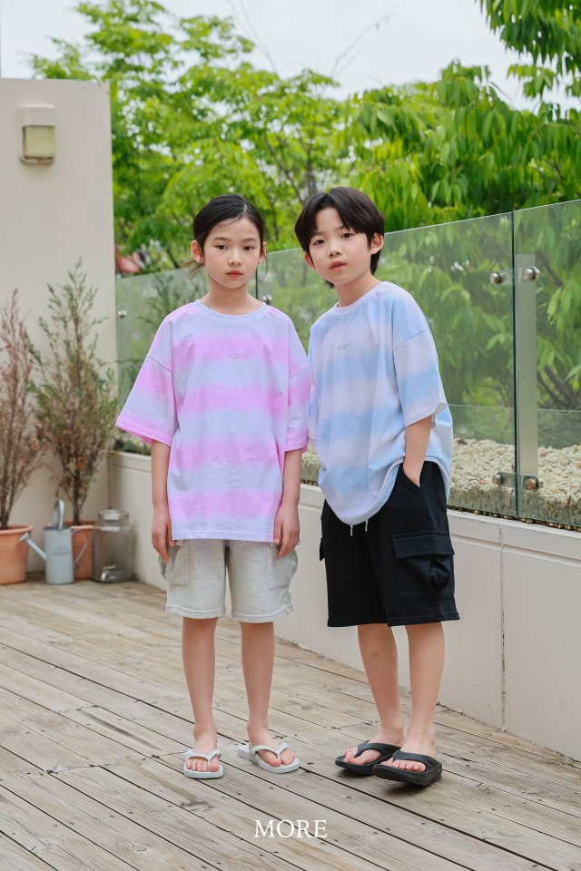 More - Korean Children Fashion - #prettylittlegirls - Gradient Stripe Short Sleeve Tee - 5