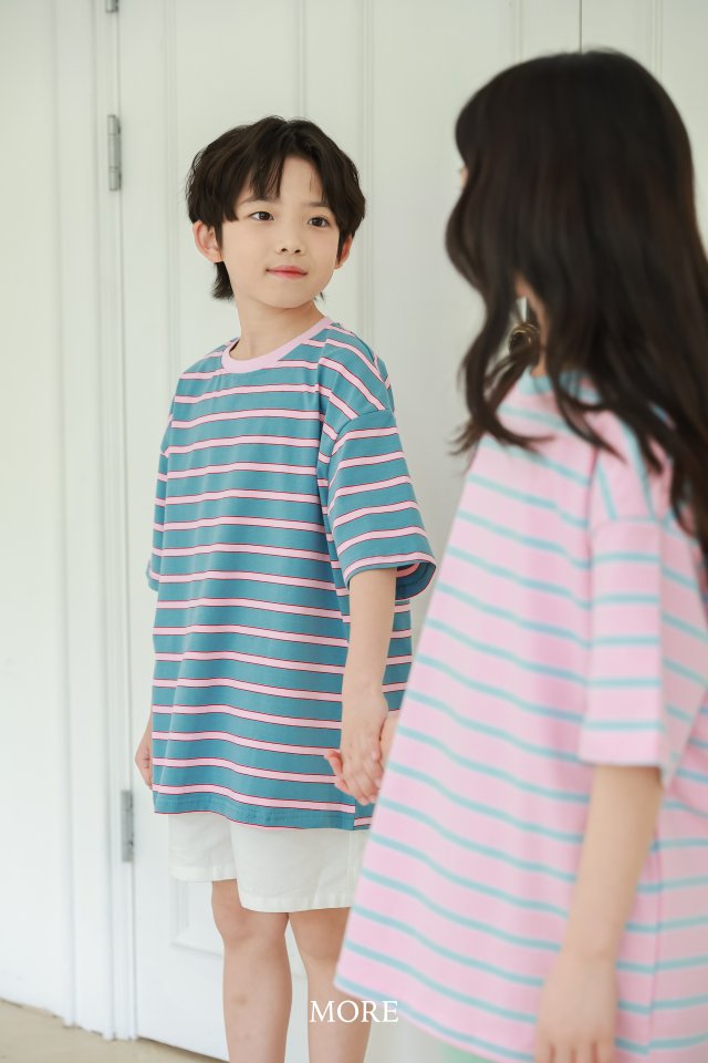 More - Korean Children Fashion - #prettylittlegirls - Combi Stripe Short Sleeve Tee - 10