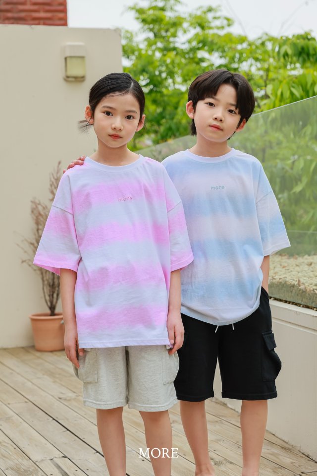 More - Korean Children Fashion - #stylishchildhood - Gradient Stripe Short Sleeve Tee - 8