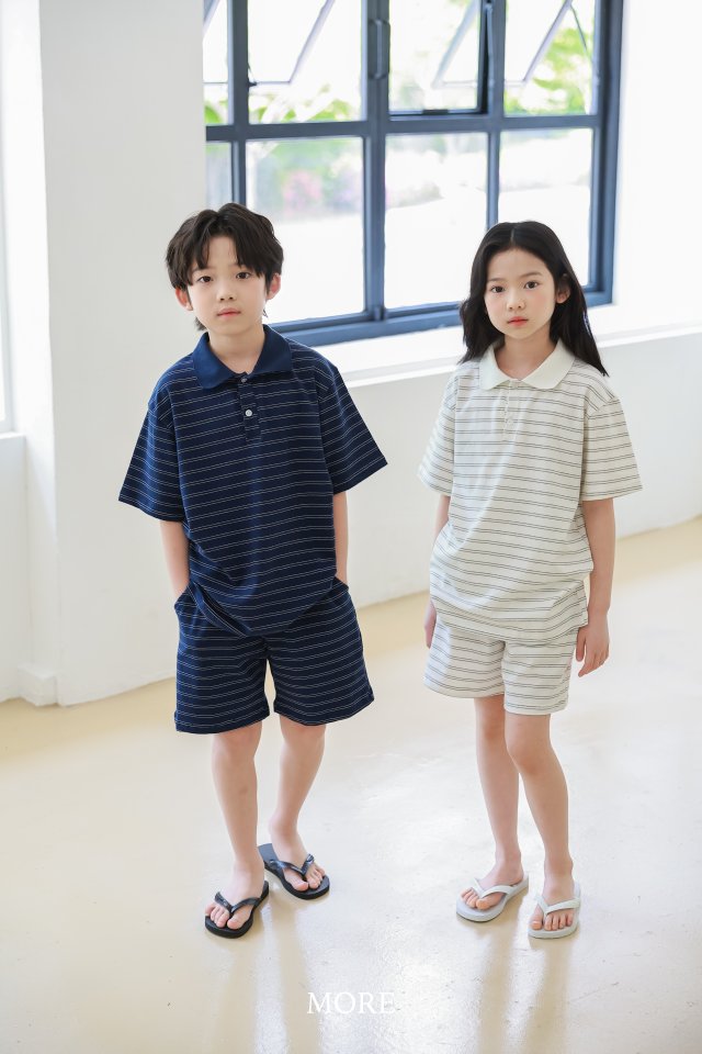 More - Korean Children Fashion - #todddlerfashion - Stripe Matching Set - 3