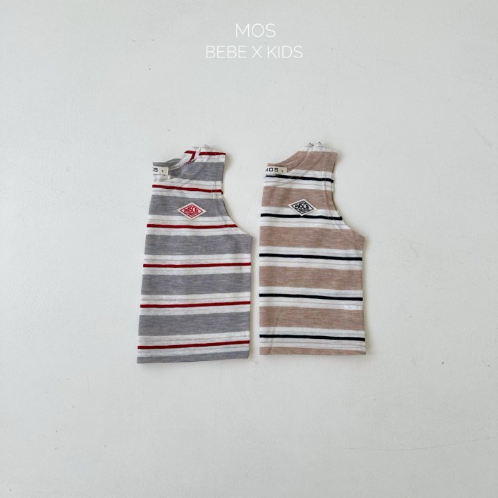 Mos Bebe - Korean Baby Fashion - #babyboutique - Plan Stripe Sleeveless - 3