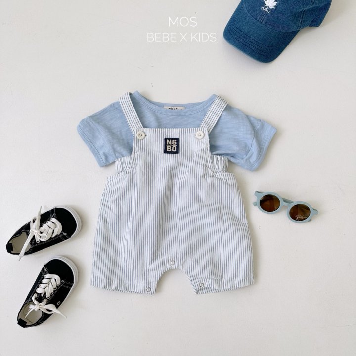 Mos Bebe - Korean Baby Fashion - #babyclothing - Bobo Stripe Overalls - 6
