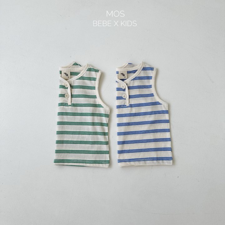 Mos Bebe - Korean Baby Fashion - #babyclothing - Roti Button Sleeveless - 3