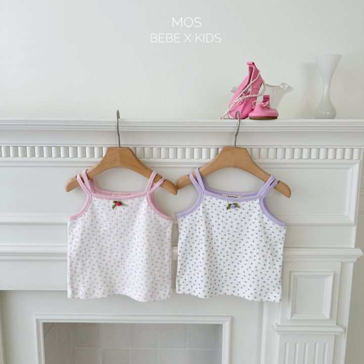 Mos Bebe - Korean Baby Fashion - #babyfashion - Pansy Strap Sleeveless