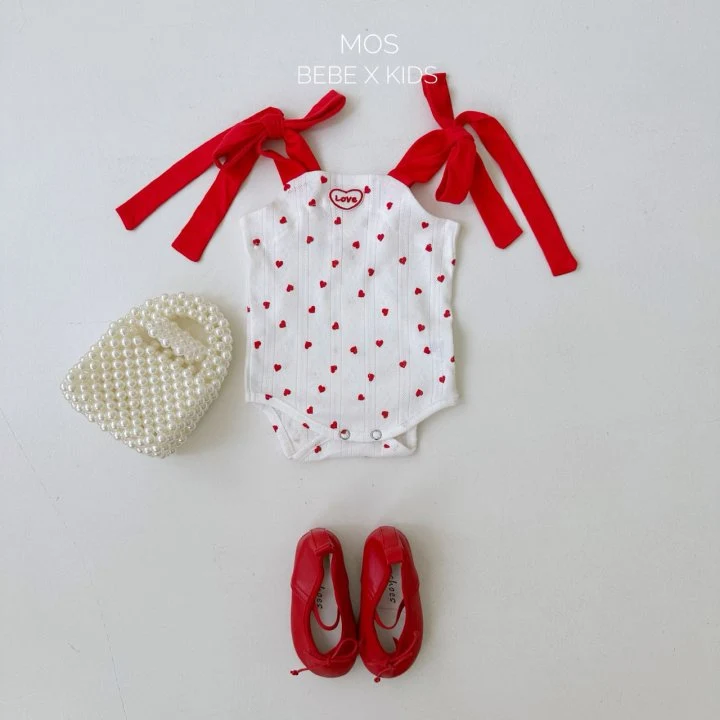 Mos Bebe - Korean Baby Fashion - #babyfever - Heart Ribbon Suit - 12