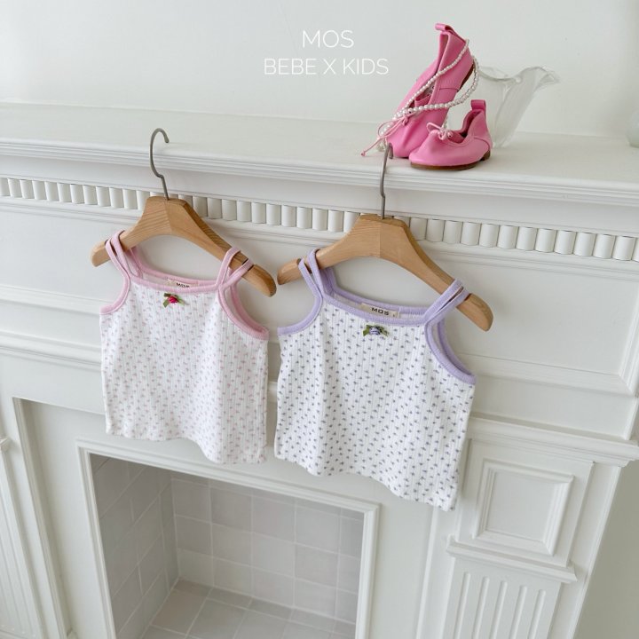 Mos Bebe - Korean Baby Fashion - #babyfever - Pansy Strap Sleeveless - 2