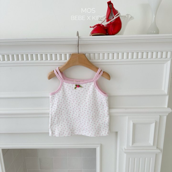 Mos Bebe - Korean Baby Fashion - #babygirlfashion - Pansy Strap Sleeveless - 3