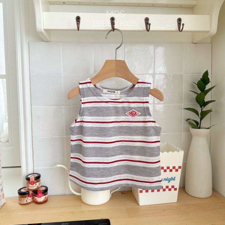 Mos Bebe - Korean Baby Fashion - #babylifestyle - Plan Stripe Sleeveless - 10