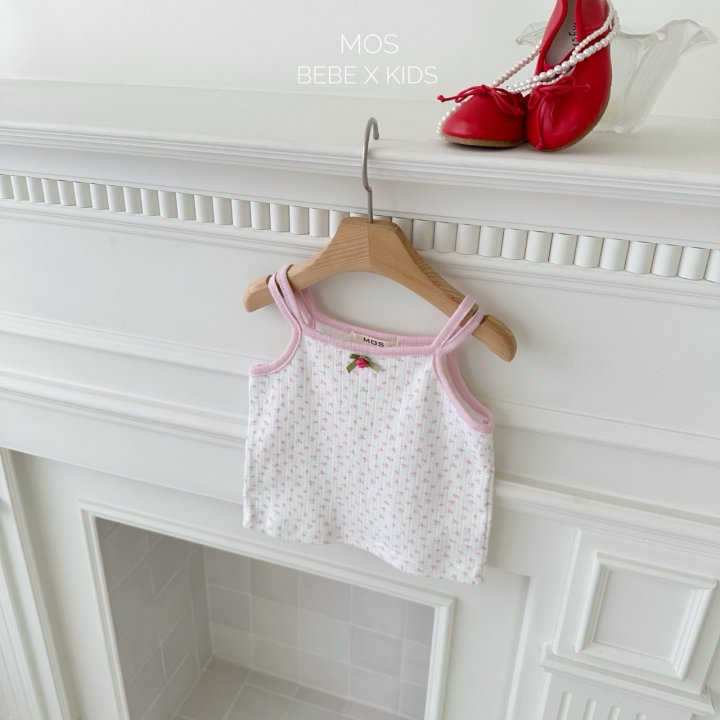 Mos Bebe - Korean Baby Fashion - #babygirlfashion - Pansy Strap Sleeveless - 4