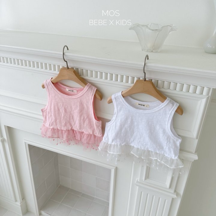 Mos Bebe - Korean Baby Fashion - #babylifestyle - Flanc Frill Sleeveless - 2