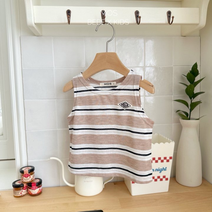 Mos Bebe - Korean Baby Fashion - #babyoninstagram - Plan Stripe Sleeveless - 11