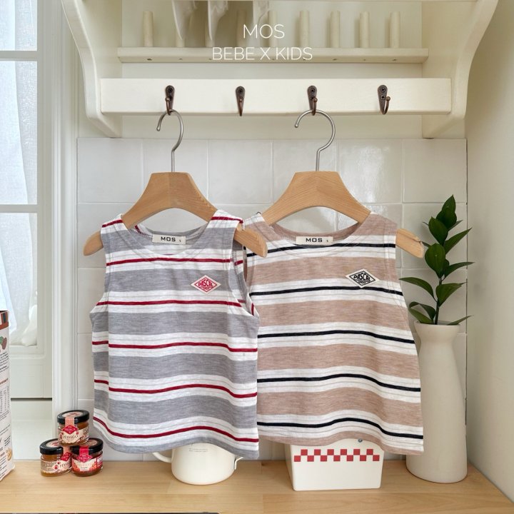 Mos Bebe - Korean Baby Fashion - #babyootd - Plan Stripe Sleeveless - 12