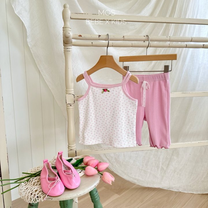 Mos Bebe - Korean Baby Fashion - #babyoutfit - Pansy Strap Sleeveless - 7