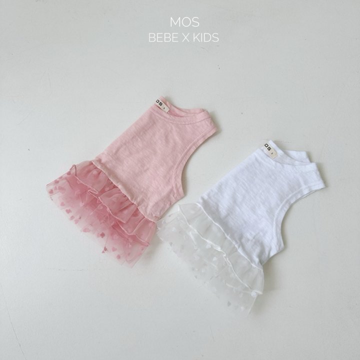 Mos Bebe - Korean Baby Fashion - #babyoutfit - Flanc Frill Sleeveless - 5