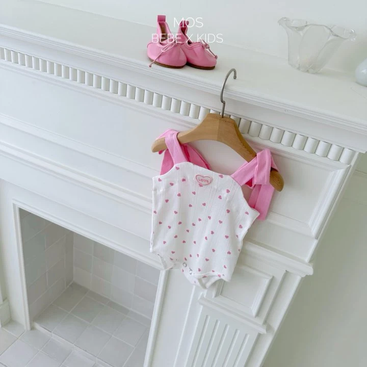 Mos Bebe - Korean Baby Fashion - #onlinebabyboutique - Heart Ribbon Suit - 5