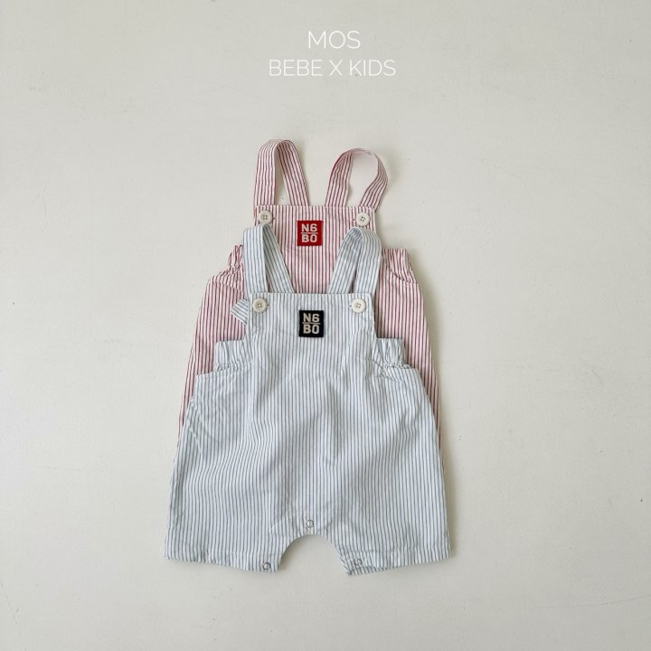 Mos Bebe - Korean Baby Fashion - #onlinebabyboutique - Bobo Stripe Overalls