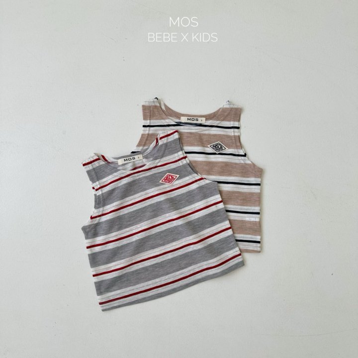 Mos Bebe - Korean Baby Fashion - #onlinebabyboutique - Plan Stripe Sleeveless