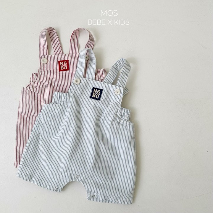 Mos Bebe - Korean Baby Fashion - #onlinebabyshop - Bobo Stripe Overalls - 2