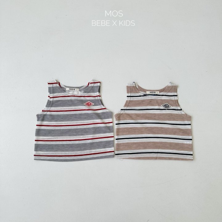 Mos Bebe - Korean Baby Fashion - #onlinebabyshop - Plan Stripe Sleeveless - 2