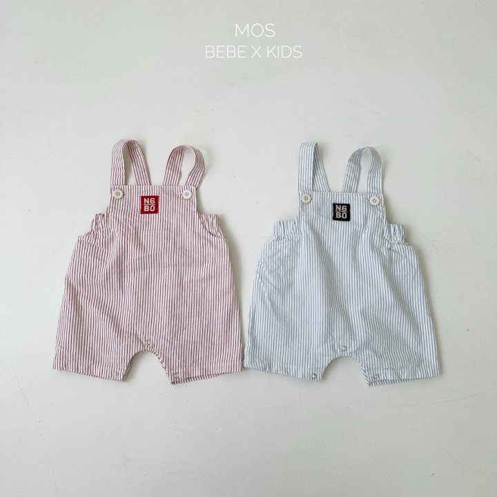 Mos Bebe - Korean Baby Fashion - #smilingbaby - Bobo Stripe Overalls - 3