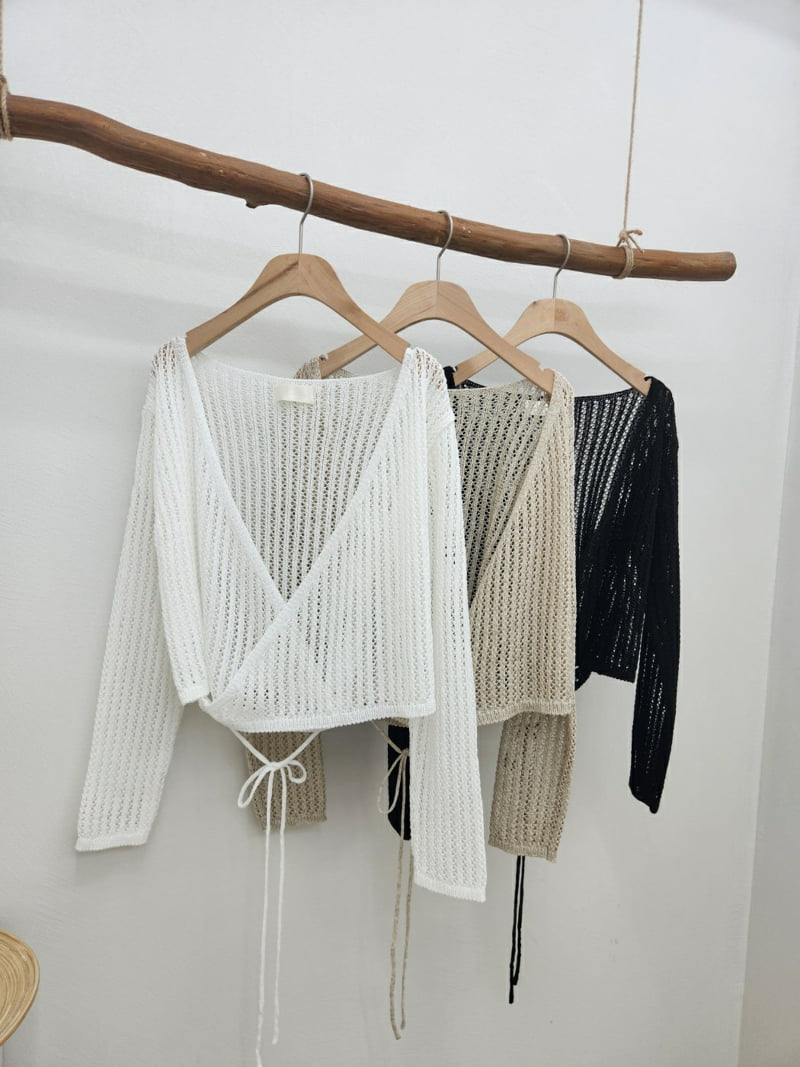 Most - Korean Women Fashion - #momslook - Mesh Wrap Knit