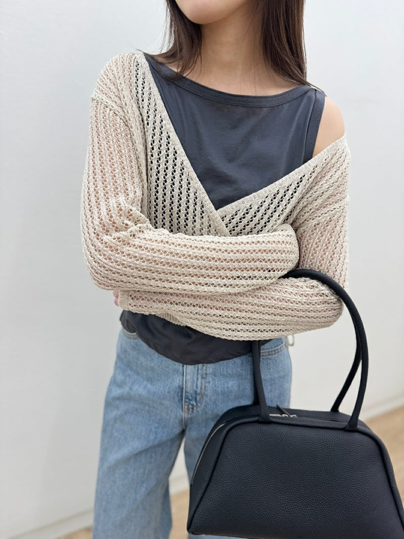 Most - Korean Women Fashion - #momslook - Mesh Wrap Knit - 3