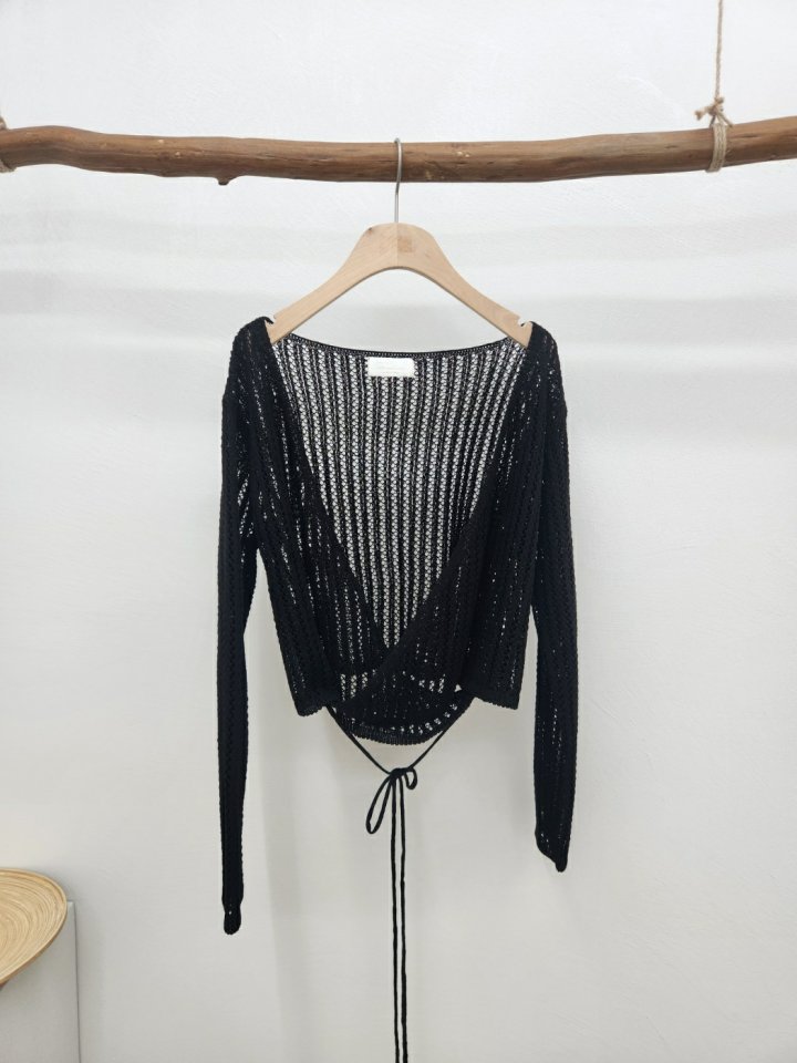 Most - Korean Women Fashion - #momslook - Mesh Wrap Knit - 4