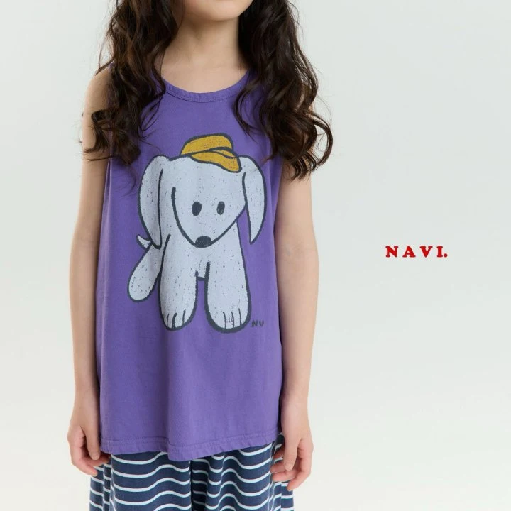Navi - Korean Children Fashion - #kidsshorts - Dog Sleeveless Tee - 8