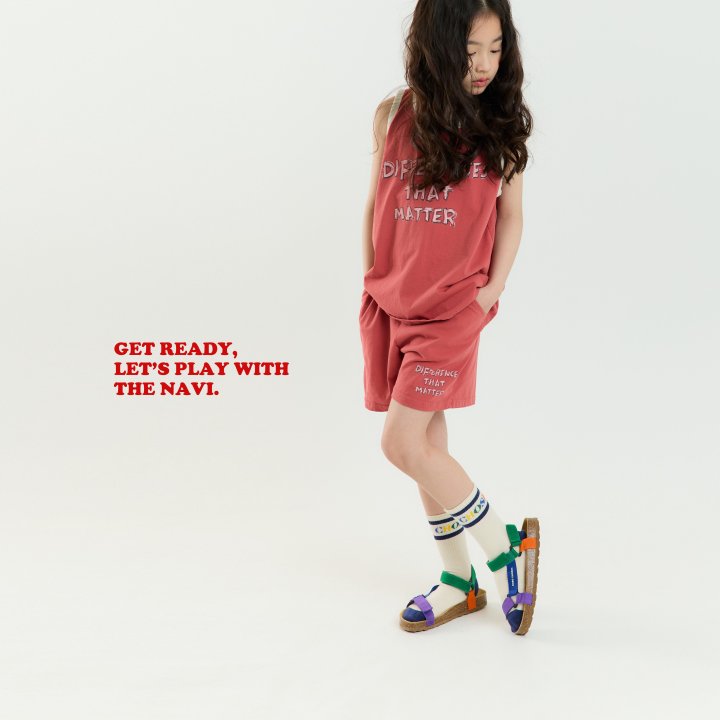 Navi - Korean Children Fashion - #kidsshorts - Diff Sleeveless Tee
