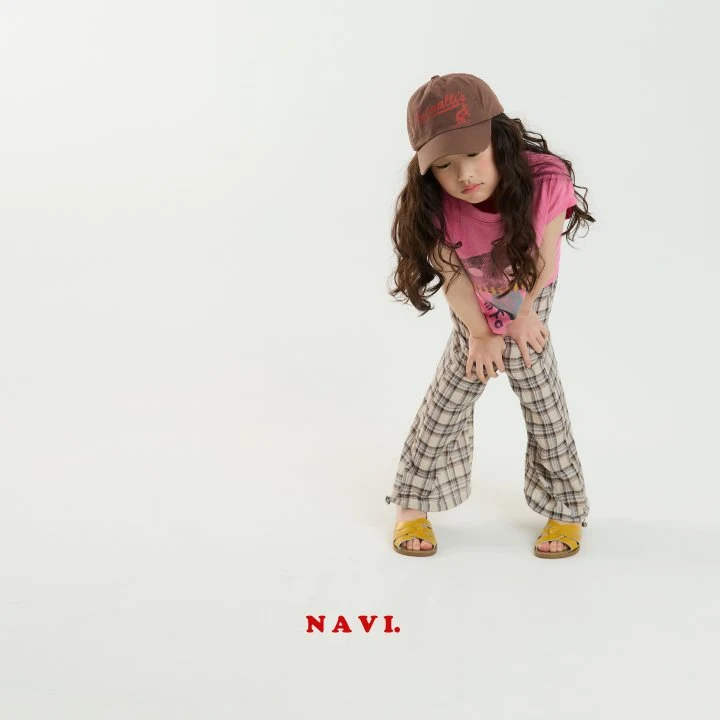 Navi - Korean Children Fashion - #kidsshorts - Checkered Pants - 8