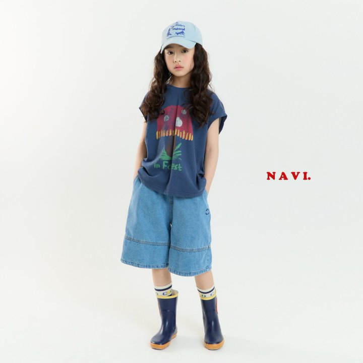 Navi - Korean Children Fashion - #fashionkids - Circle Denim Pants - 4