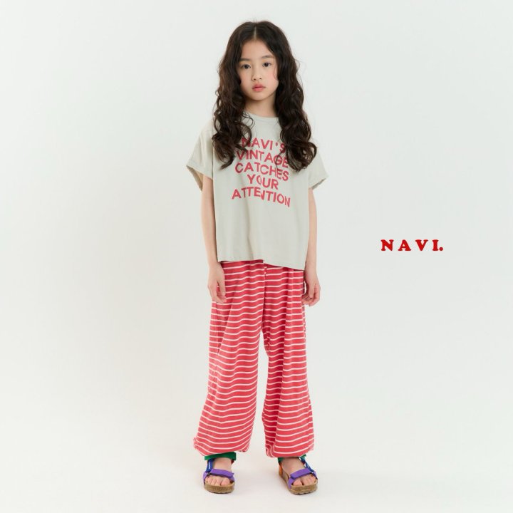 Navi - Korean Children Fashion - #kidsshorts - Lettering Tee - 2