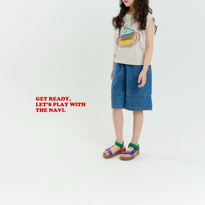 Navi - Korean Children Fashion - #littlefashionista - Circle Denim Pants - 8