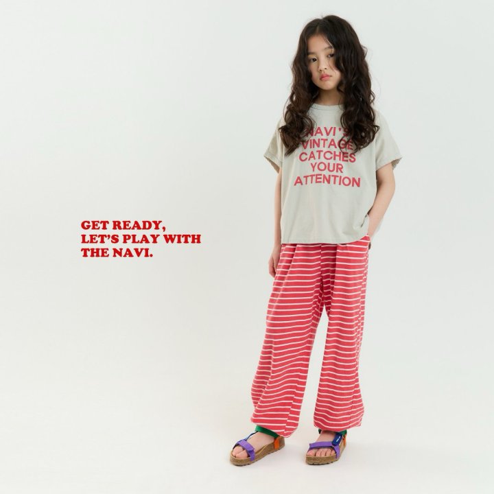 Navi - Korean Children Fashion - #littlefashionista - Lettering Tee - 6