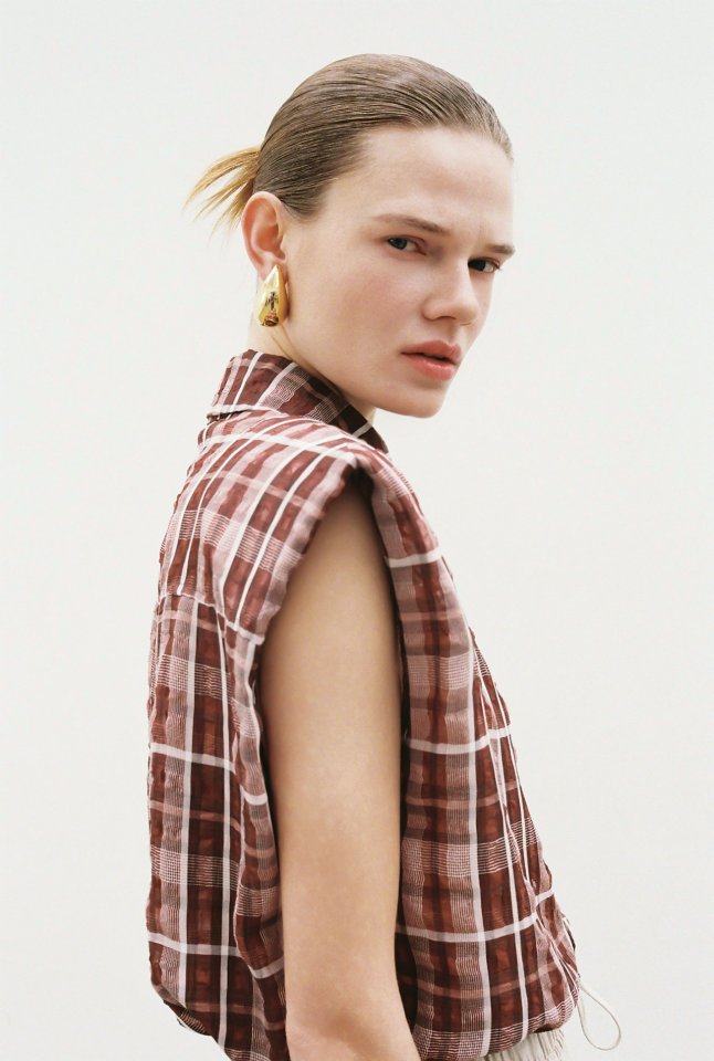 Neroli36 - Korean Women Fashion - #thelittlethings - Check Padded Shirt - 4