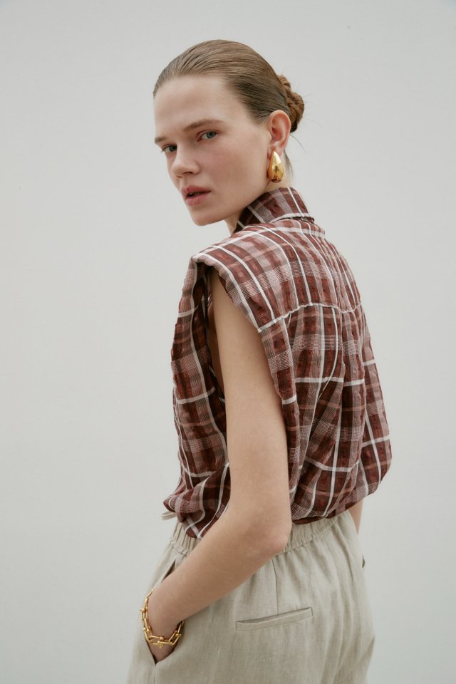 Neroli36 - Korean Women Fashion - #thelittlethings - Check Padded Shirt - 3