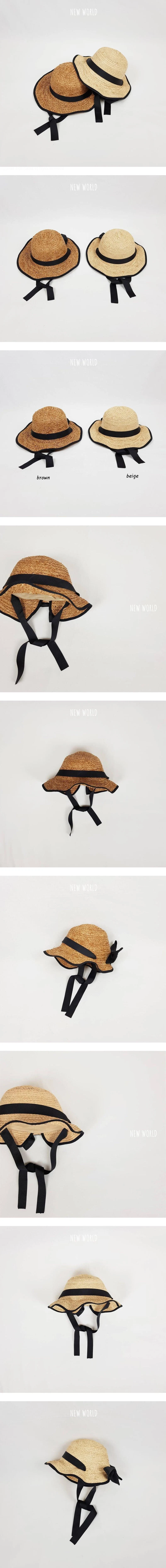 New World - Korean Children Fashion - #Kfashion4kids - Ribbon Strap Hula Raffia Hat