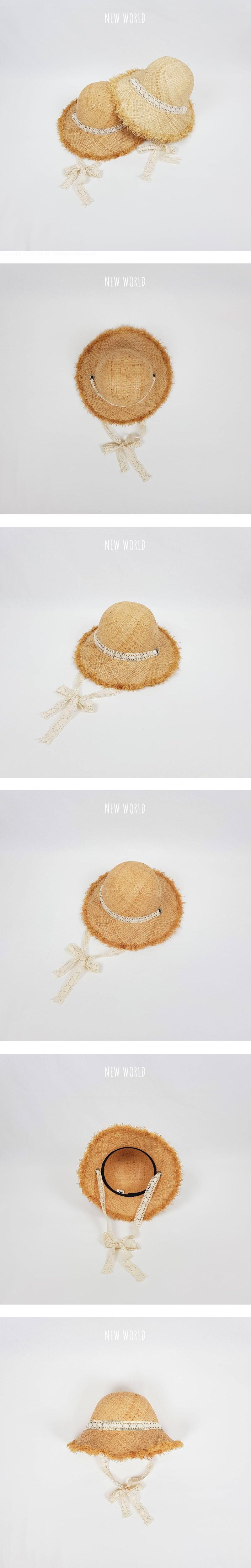 New World - Korean Children Fashion - #littlefashionista - Lace Round Raffia Hat