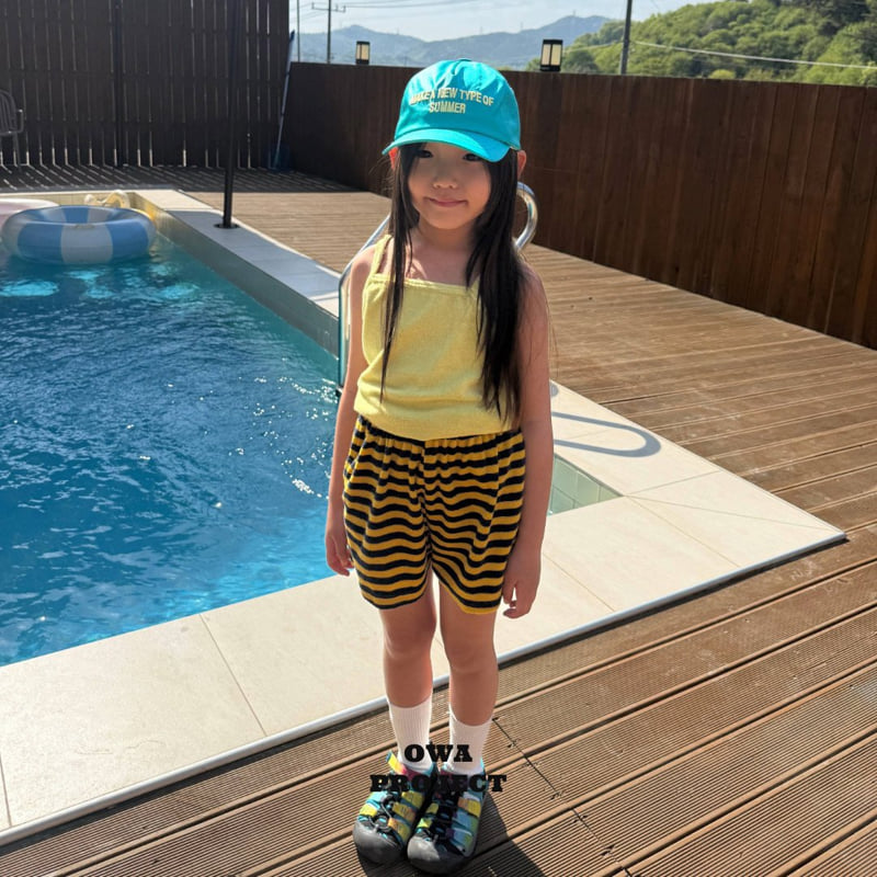 O Wa - Korean Children Fashion - #prettylittlegirls - Short Terry Pants (Stripe) - 3